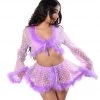 THE LUMI SHOP FUZZY 3D SETS Lilac Daisy Fuzzy 3D Floral Sequin Set