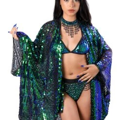 Lumishopusa Sequin Kimono - Emerald Signature Sequin Kimonos