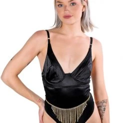 THE LUMI SHOP Gold Rhinestone Tassel Belt Rhinestone Collection