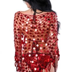 THE LUMI SHOP Sequin Wrap Skirt- Maroon