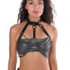 THE LUMI SHOP Dark Silver Chain Harness Top
