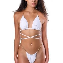 THE LUMI SHOP SUMMER 2022 White/ Gold Bikini Swimwear Set