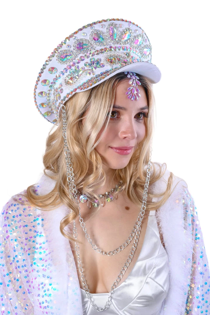 THE LUMI SHOP Festival Hats Iridescent Gem Rhinestone Festival Hat 5 THE LUMI SHOP Festival Hats Iridescent Gem Rhinestone Festival Hat