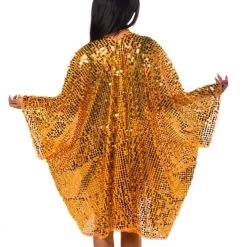THE LUMI SHOP Sequin Kimono- Amber Gold