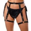 THE LUMI SHOP Black Vegan Leather Leg Harness