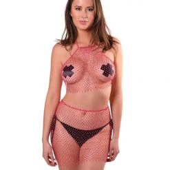 THE LUMi SHOP Crystal Fishnet Set - Pink Sequin Sets