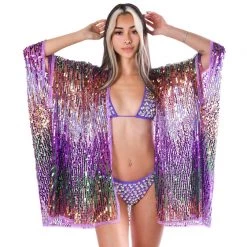 Lumishopusa Disco Sequin Kimono - Mermaid
