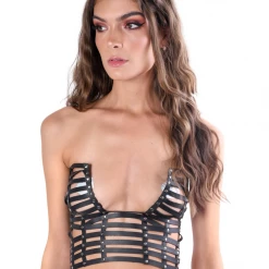 THE LUMI SHOP Black Cage Harness Top