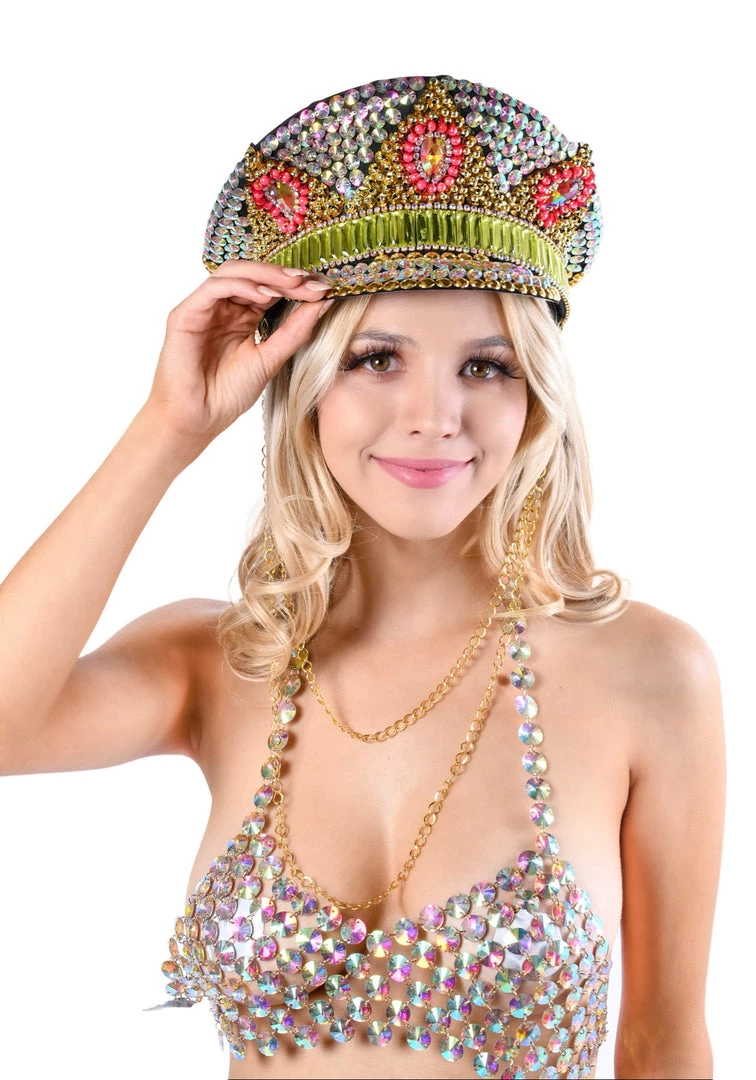 THE LUMI SHOP Golden Pink Rhinestone Festival Hat SPRING 2022 3 THE LUMI SHOP Golden Pink Rhinestone Festival Hat SPRING 2022