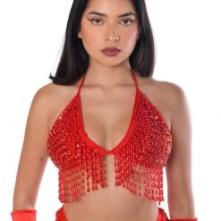 THE LUMI SHOP Hand Stitched Sequin Top- Valentine