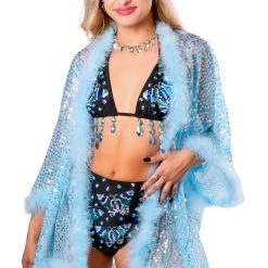 THE LUMI SHOP FULL OUTFIT - Blue Butterfly (Set + Fuzzy Sequin Kimono)