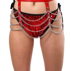 THE LUMI SHOP Skirts Red Harness Chain Skirt