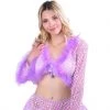 THE LUMI SHOP Lilac Daisy Fuzzy 3D Sequin Top