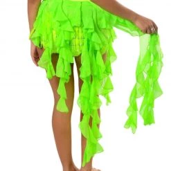 THE LUMi SHOP Neon Lime Long Wrap Skirt