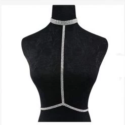 THE LUMi SHOP Silver Rhinestone Cross Body Top SPRING 2022