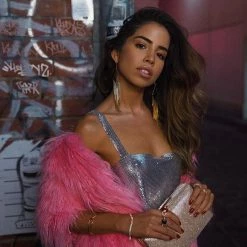 THE LUMi SHOP City Light Crystal Halter Top (Multi Colors) Tops