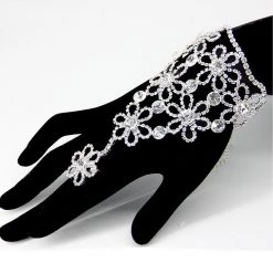 THE LUMi SHOP Flower Rhinestone Hand Glove