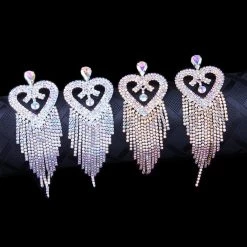 THE LUMi SHOP SPRING 2022 Diamond Heart Rhinestone Earrings