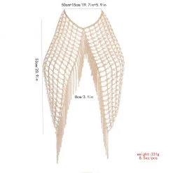 THE LUMi SHOP Pearl Tassel Chain Halter Top