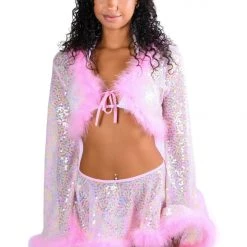 THE LUMI SHOP Pink Candy Fuzzy 3D Sequin Set