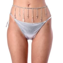 THE LUMI SHOP Rhinestone Collection Diamond Cross Belt