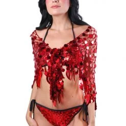 THE LUMI SHOP Sequin Wrap Skirt- Maroon