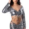 THE LUMI SHOP Metallic Pearl Snake Skirt Set