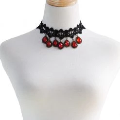 THE LUMi SHOP Red Teardrop Chocker Necklace