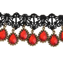 THE LUMi SHOP Red Teardrop Chocker Necklace