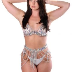 THE LUMI SHOP Goddess Dream Body Jewelry Top- Silver Tops