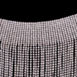 THE LUMi SHOP Rhinestone Crystal Tassel Necklace