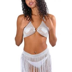 THE LUMI SHOP White Rhinestone Set Sequin Sets