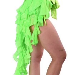 THE LUMi SHOP Neon Lime Long Wrap Skirt