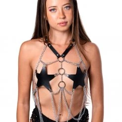THE LUMI SHOP Tops Black Star Harness Top
