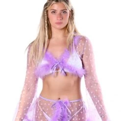 THE LUMI SHOP Lilac Pixie Fuzzy 3D Top