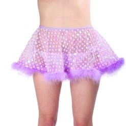 THE LUMI SHOP Lilac Daisy Fuzzy 3D Sequin Skirt