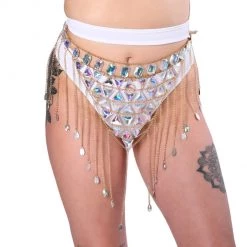 THE LUMI SHOP Skirts Gold Goddess Iridescent Gem Skirt