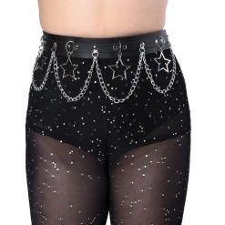 THE LUMI SHOP Black Star Vegan Leather Belt