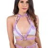 THE LUMI SHOP Tops Lilac Vegan Leather Harness Top
