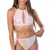 THE LUMi SHOP Iridescent Pink Sequin Set (Halter Top + High Waisted Bottom) Sequin Sets