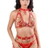 THE LUMI SHOP Red/Gold Harness Chain Set