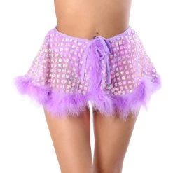 THE LUMI SHOP Lilac Daisy Fuzzy 3D Sequin Skirt
