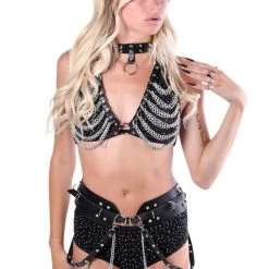 THE LUMI SHOP Sequin Sets Techno Black Harness Chain Set