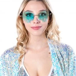 THE LUMI SHOP Ice Blue Drip Sunglasses