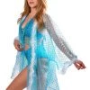 THE LUMI SHOP Fuzzy Sequin Kimono- Ice Blue