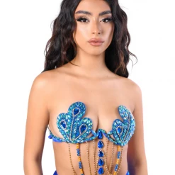 THE LUMI SHOP SUMMER 2022 Indigo Peacock Carnival Bra Top
