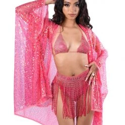 THE LUMI SHOP Rose Pink Rhinestone Skirt Skirts