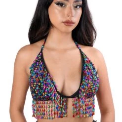 THE LUMi SHOP Hand Stitched Sequin Bra Top - Lucky Charms HAND-STITCHED