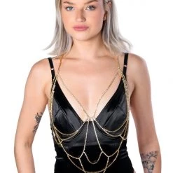 THE LUMI SHOP Gold Rhinestone Horizon Body Chain