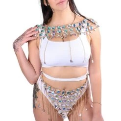 THE LUMI SHOP Skirts Gold Goddess Iridescent Gem Skirt